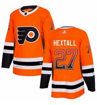 Mens Adidas Philadelphia Flyers 27 Ron Hextall Authentic Orange Drift Fashion NHL Jersey