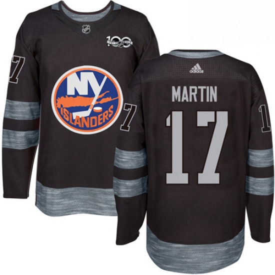 Mens Adidas New York Islanders 17 Matt Martin Premier Black 1917 2017 100th Anniversary NHL Jersey