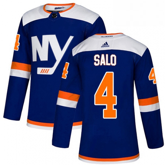 Mens Adidas New York Islanders 4 Robin Salo Authentic Blue Alternate NHL Jersey