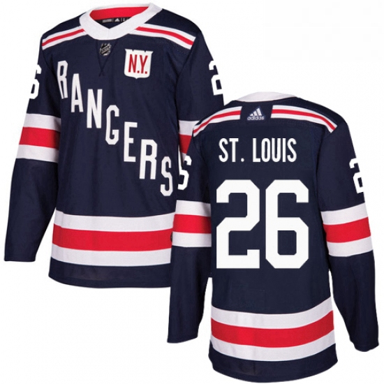 Mens Adidas New York Rangers 26 Martin St Louis Authentic Navy Blue 2018 Winter Classic NHL Jersey