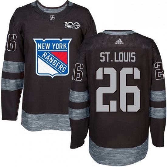 Mens Adidas New York Rangers 26 Martin St Louis Premier Black 1917 2017 100th Anniversary NHL Jersey