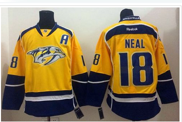 Nashville Predators #18 James Neal Yellow Home Stitched NHL Jersey