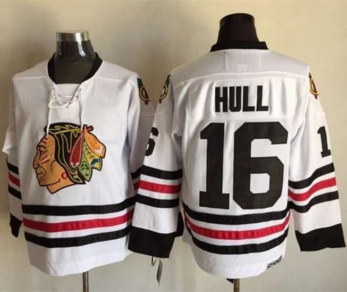 Chicago Blackhawks  #16 Bobby Hull White CCM Throwback Stitched NHL Jersey