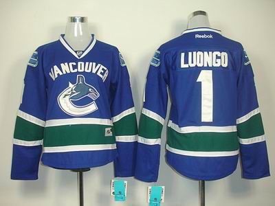 Women Vancouver Canucks #1 Roberto Luongo BLUE jerseys