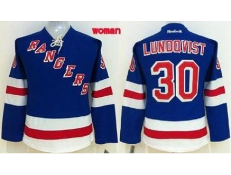 Women's New York Rangers #30 Henrik Lundqvist Blue Home Stitched NHL Jersey