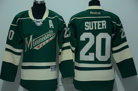 Youth Minnesota Wild #20 Ryan Suter Green Stitched NHL Jersey II