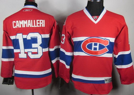 Kids Montreal Canadiens 13 Michael Cammalleri Red NHL Jerseys