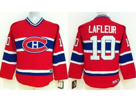 Kids Montreal Canadiens 10 Guy Lafleur Red NHL Jerseys