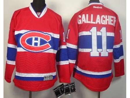 Kids Montreal Canadiens 11 Brendan Gallagher Red NHL Jerseys