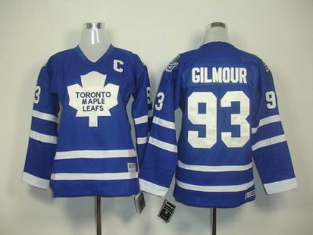 YOUTH Toronto Maple Leafs #93 Doug Gilmour Blue Jersey C Patch