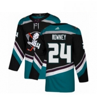 Youth Adidas Anaheim Ducks 24 Carter Rowney Premier Black Teal Alternate NHL Jersey