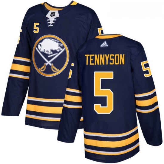 Youth Adidas Buffalo Sabres 5 Matt Tennyson Premier Navy Blue Home NHL Jersey