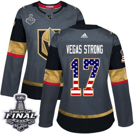 womens vegas strong vegas golden knights jersey gray adidas 17 nhl 2018 stanley cup final authentic 