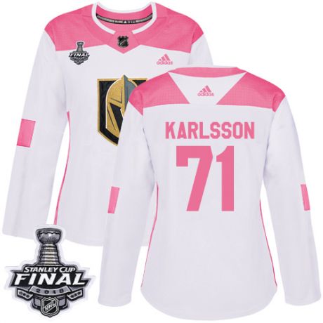 womens william karlsson vegas golden knights jersey white pink adidas 71 nhl 2018 stanley cup final 