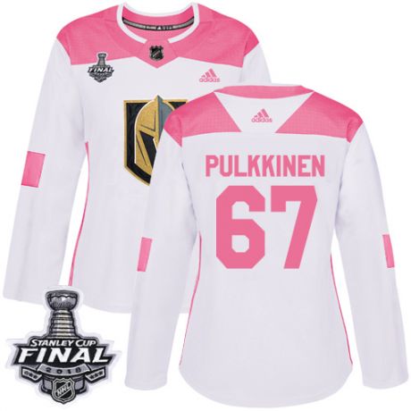 womens teemu pulkkinen vegas golden knights jersey white pink adidas 67 nhl 2018 stanley cup final a