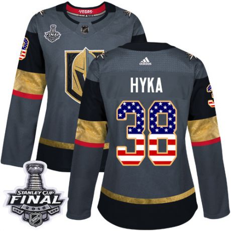 womens tomas hyka vegas golden knights jersey gray adidas 38 nhl 2018 stanley cup final authentic us