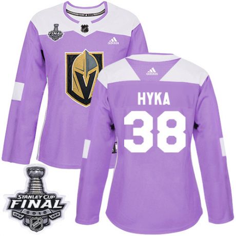 womens tomas hyka vegas golden knights jersey purple adidas 38 nhl 2018 stanley cup final authentic 