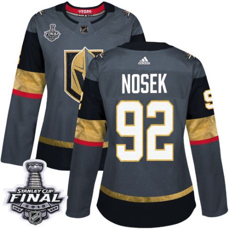 womens tomas nosek vegas golden knights jersey gray adidas 92 nhl home 2018 stanley cup final authen