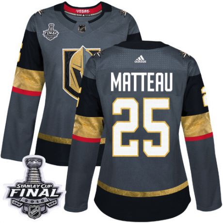 womens stefan matteau vegas golden knights jersey gray adidas 25 nhl home 2018 stanley cup final aut