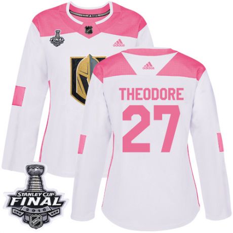 womens shea theodore vegas golden knights jersey white pink adidas 27 nhl 2018 stanley cup final aut