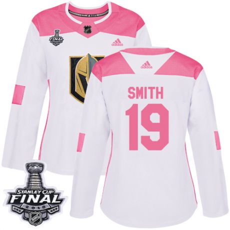 womens reilly smith vegas golden knights jersey white pink adidas 19 nhl 2018 stanley cup final auth