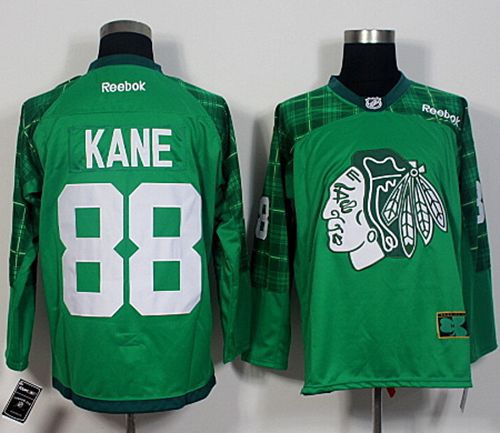 Blackhawks #88 Patrick Kane Green St  Patricks Day New Stitched NHL Jersey