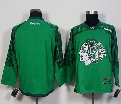 Blackhawks Blank Green St  Patricks Day New Stitched NHL Jersey