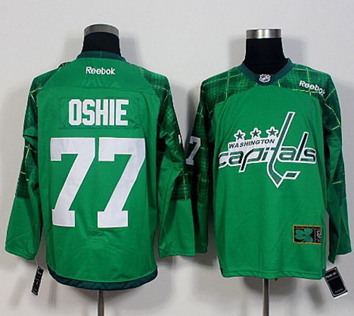 Capitals #77 T J Oshie Green St  Patricks Day New Stitched NHL Jersey