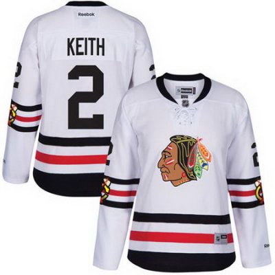 Blackhawks #2 Duncan Keith White 2017 Winter Classic Womens Stitched NHL Jersey