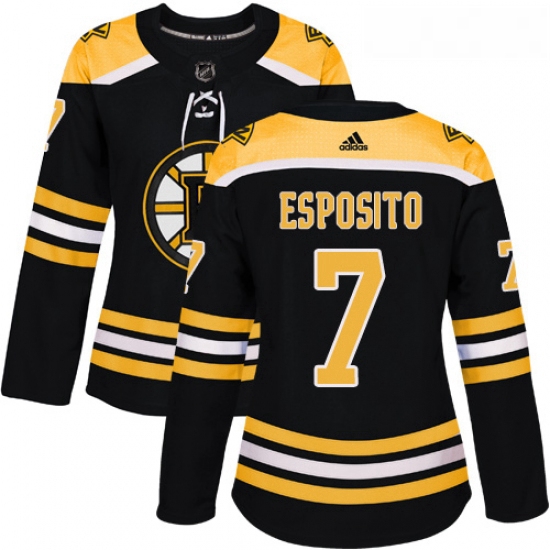 Womens Adidas Boston Bruins 7 Phil Esposito Premier Black Home NHL Jersey