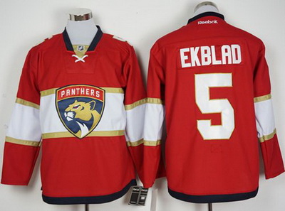 Panthers #5 Aaron Ekblad Red New Stitched NHL Jersey