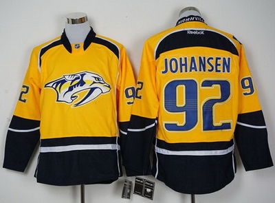 Predators #92 Ryan Johansen Yellow Home Stitched NHL Jersey