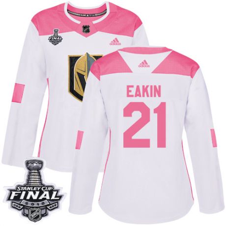 womens cody eakin vegas golden knights jersey white pink adidas 21 nhl 2018 stanley cup final authen