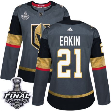 womens cody eakin vegas golden knights jersey gray adidas 21 nhl home 2018 stanley cup final authent