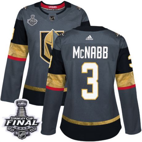 womens brayden mcnabb vegas golden knights jersey gray adidas 3 nhl home 2018 stanley cup final auth