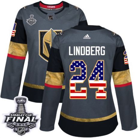 womens oscar lindberg vegas golden knights jersey gray adidas 24 nhl 2018 stanley cup final authenti