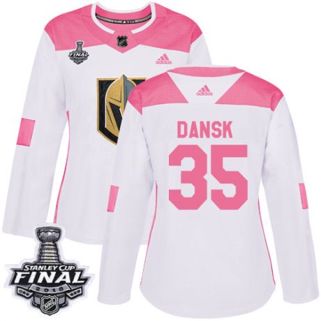 womens oscar dansk vegas golden knights jersey white pink adidas 35 nhl 2018 stanley cup final authe