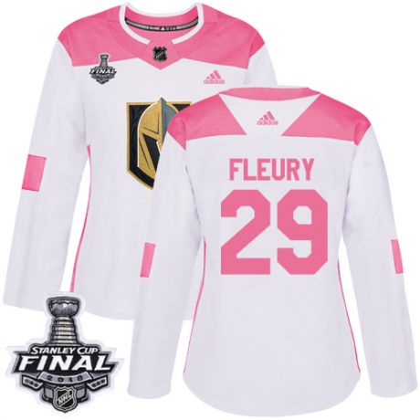 womens marc andre fleury vegas golden knights jersey white pink adidas 29 nhl 2018 stanley cup final