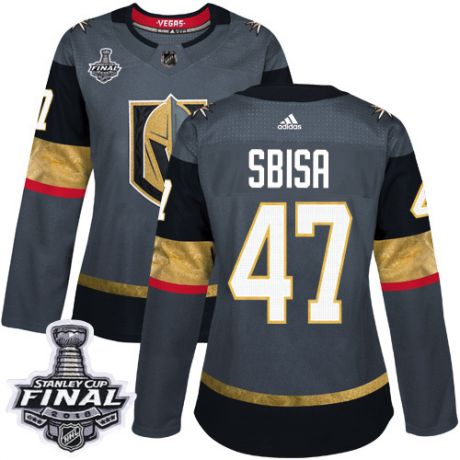 womens luca sbisa vegas golden knights jersey gray adidas 47 nhl home 2018 stanley cup final authent