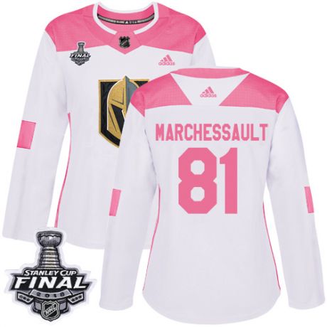 womens jonathan marchessault vegas golden knights jersey white pink adidas 81 nhl 2018 stanley cup f