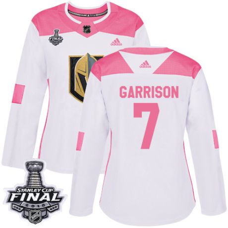 womens jason garrison vegas golden knights jersey white pink adidas 7 nhl 2018 stanley cup final aut