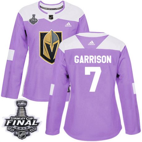 womens jason garrison vegas golden knights jersey purple adidas 7 nhl 2018 stanley cup final authent