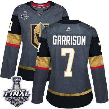 womens jason garrison vegas golden knights jersey gray adidas 7 nhl home 2018 stanley cup final auth