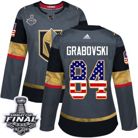 womens mikhail grabovski vegas golden knights jersey gray adidas 84 nhl 2018 stanley cup final authe