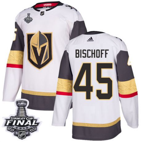 womens jake bischoff vegas golden knights jersey white adidas 45 nhl away 2018 stanley cup final aut