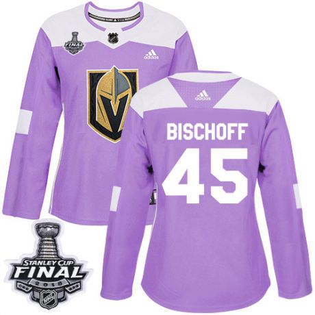 womens jake bischoff vegas golden knights jersey purple adidas 45 nhl 2018 stanley cup final authent