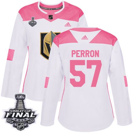 womens david perron vegas golden knights jersey white pink adidas 57 nhl 2018 stanley cup final auth