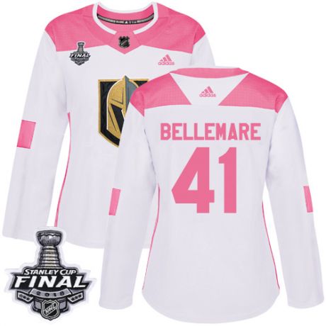 womens pierre edouard bellemare vegas golden knights jersey white pink adidas 41 nhl 2018 stanley cu