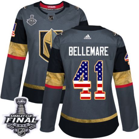 womens pierre edouard bellemare vegas golden knights jersey gray adidas 41 nhl 2018 stanley cup fina