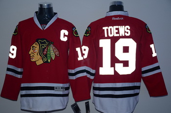 Blackhawks 19 Jonathan Toews Red Reflective Edition Reebok Jersey